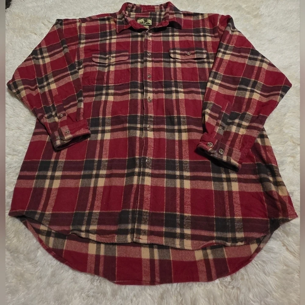 FIELD & STREAM Classic Red Plaid Men's heavyweight Flannel Shirt Sz. XXL